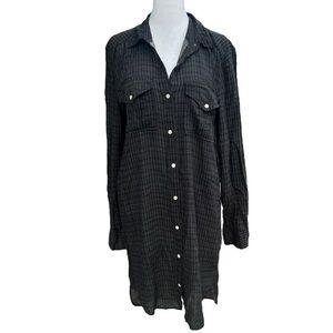 ARITZIA WILDRED FREE Plaid Button Down Shirt Dress Sz XS